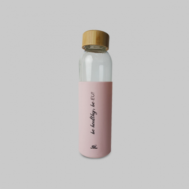 ECO Bottle Glass & Bamboo Pink 500 ml