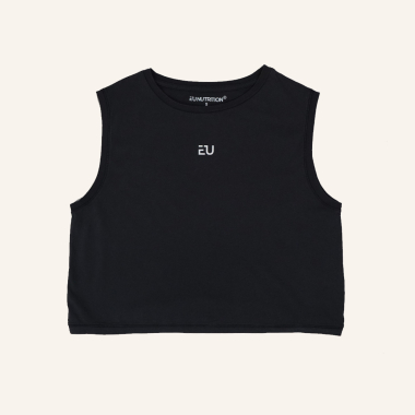 Essential Crop Top Washed Coal Grey 